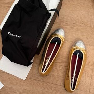 CHANEL Women's Gold and Silver Flats